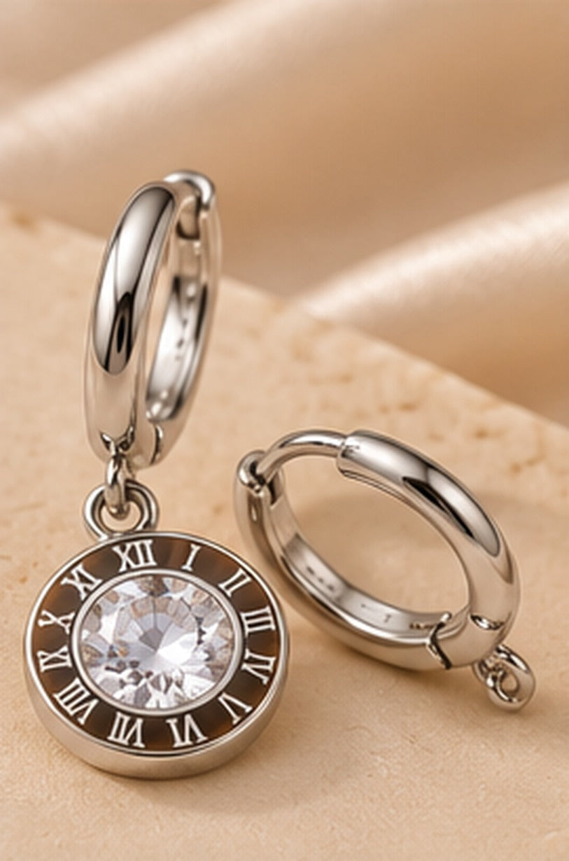 Pendientes Roma plata de lado